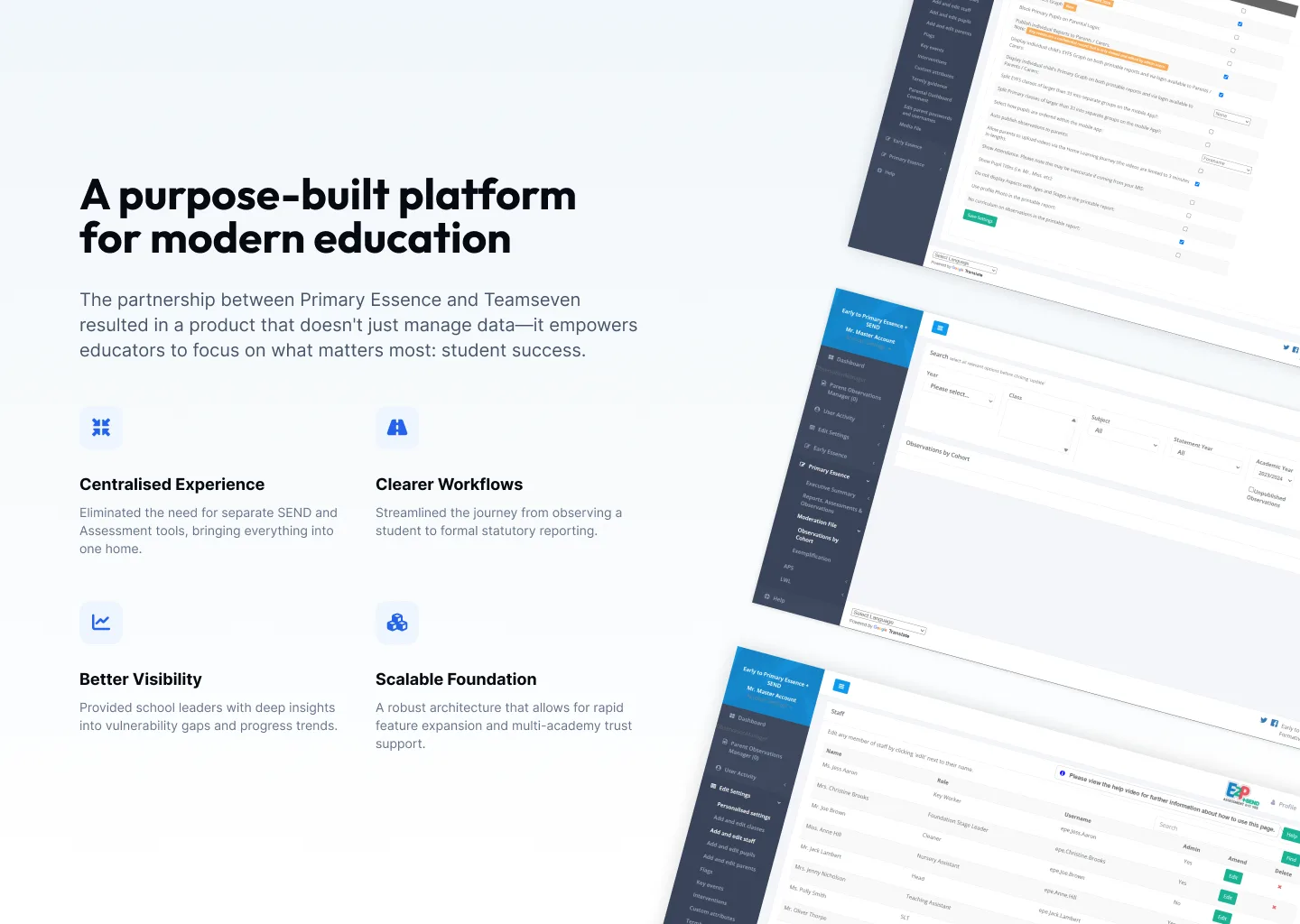 E2P+SEND — Early Years to Primary Assessment & SEND Platform — screenshot 2