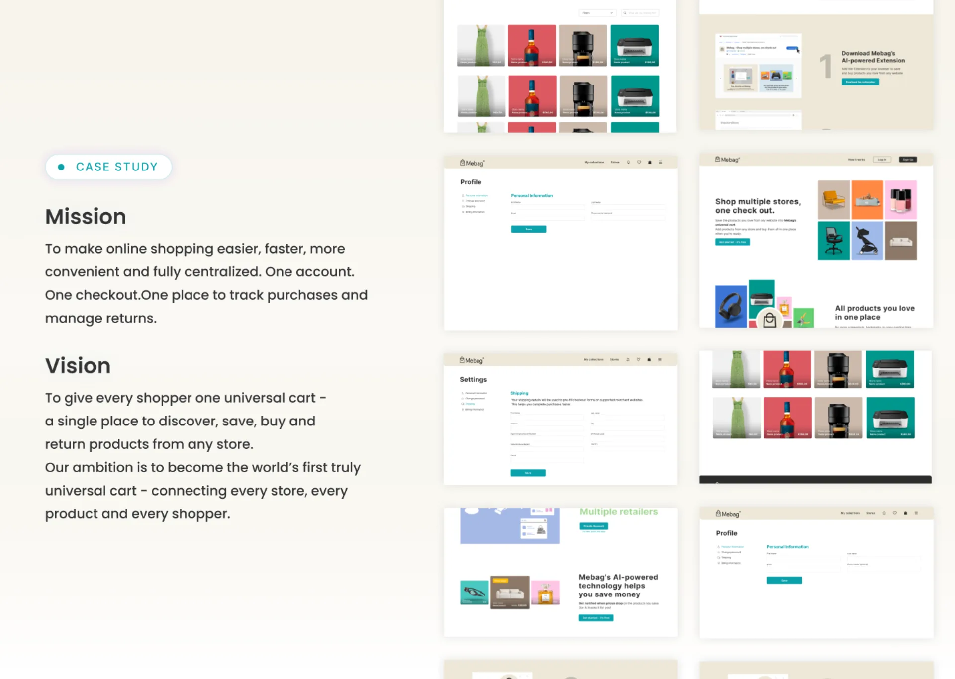 MeBag — The Universal Shopping Cart for the Modern Web — screenshot 2