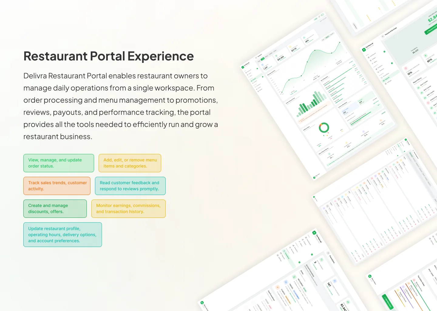 Delivra restaurant management panel