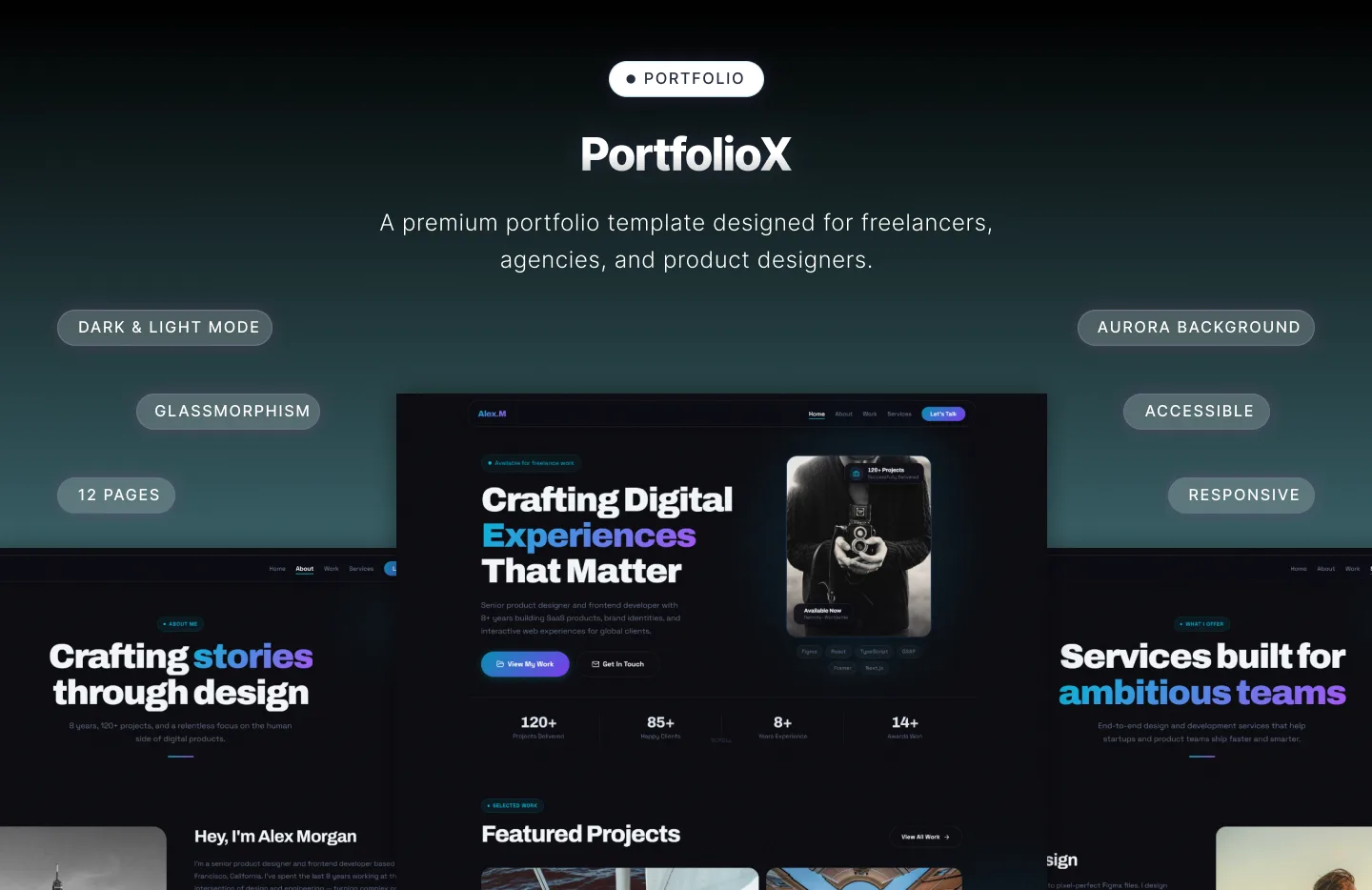 Portfolio-X creative portfolio website template by Teamseven